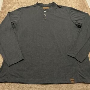 Venado Mens Flex Henley Shirt Size XL Gray Long Sleeve Shirt Pullover